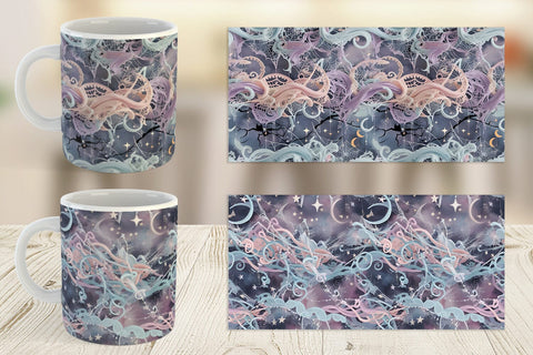 Mug Wrap Halloween Goth Pattern Sublimation artnoy 