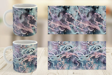 Mug Wrap Halloween Goth Pattern Sublimation artnoy 