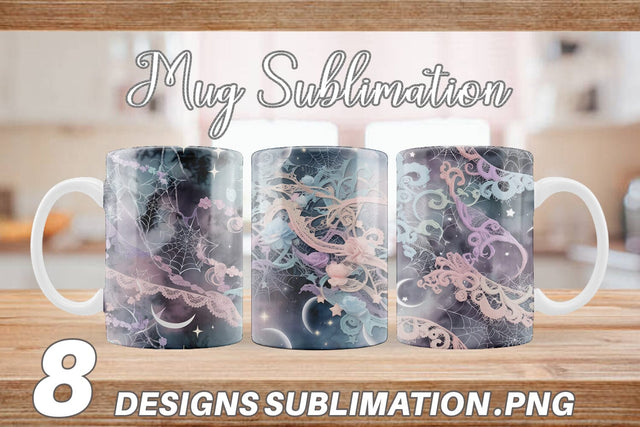 Mug Wrap Halloween Goth Pattern Sublimation artnoy 