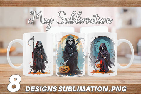 Mug Wrap Halloween Grim Reaper Sublimation artnoy 