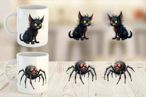 Mug Wrap Halloween Grumpy Critters Sublimation artnoy 