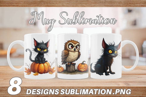 Mug Wrap Halloween Grumpy Critters Sublimation artnoy 