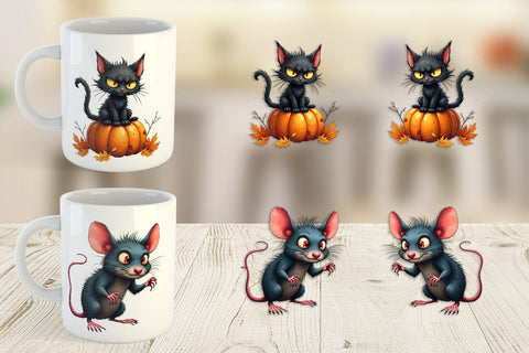 Mug Wrap Halloween Grumpy Critters Sublimation artnoy 