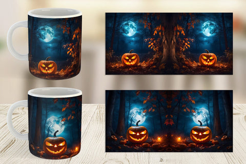 Mug Wrap Halloween Jack-O-Lantern Sublimation artnoy 
