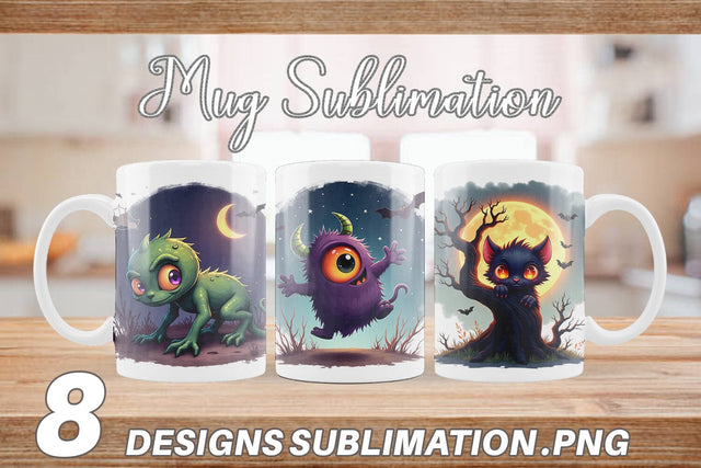 Mug Wrap Halloween Monster Creep Sublimation artnoy 