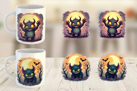 Mug Wrap Halloween Monster Creep Sublimation artnoy 