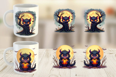 Mug Wrap Halloween Monster Creep Sublimation artnoy 