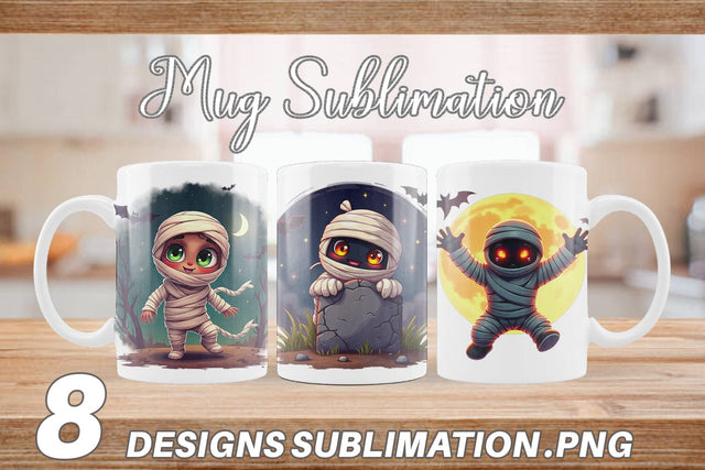 Mug Wrap Halloween Mummy Wrap Sublimation artnoy 