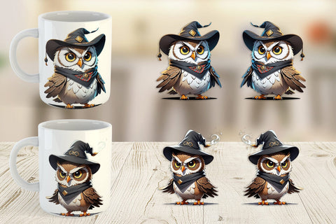 Mug Wrap Halloween Owl Sublimation artnoy 