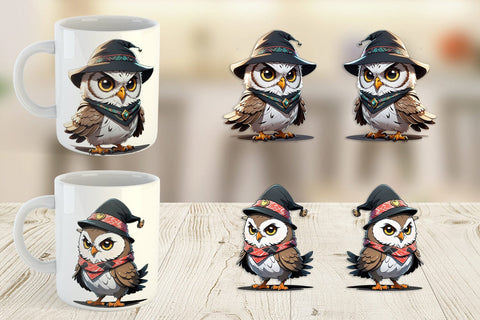 Mug Wrap Halloween Owl Sublimation artnoy 