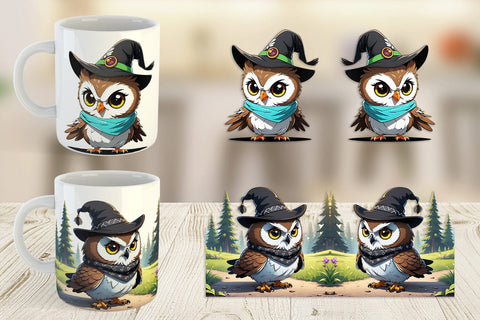 Mug Wrap Halloween Owl Sublimation artnoy 