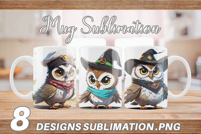 Mug Wrap Halloween Owl Sublimation artnoy 