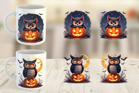 Mug Wrap Halloween Owl Whispers Sublimation artnoy 