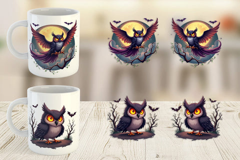 Mug Wrap Halloween Owl Whispers Sublimation artnoy 