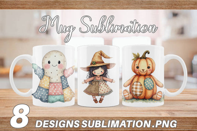 Mug Wrap Halloween Patchwork Pals Sublimation artnoy 