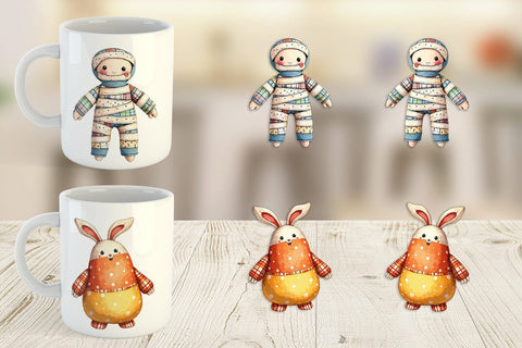 Mug Wrap Halloween Patchwork Pals Sublimation artnoy 