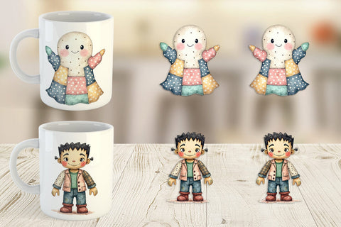 Mug Wrap Halloween Patchwork Pals Sublimation artnoy 