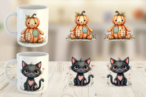 Mug Wrap Halloween Patchwork Pals Sublimation artnoy 