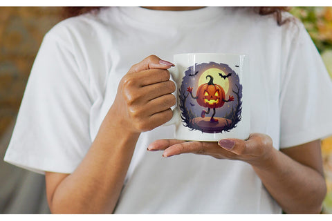 Mug Wrap Halloween Pumpkin Gleam Sublimation artnoy 