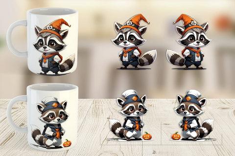 Mug Wrap Halloween Raccoon Sublimation artnoy 