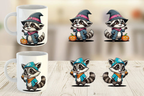 Mug Wrap Halloween Raccoon Sublimation artnoy 