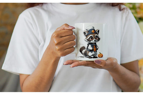 Mug Wrap Halloween Raccoon Sublimation artnoy 