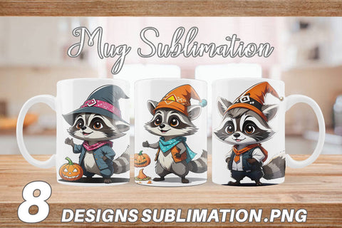 Mug Wrap Halloween Raccoon Sublimation artnoy 