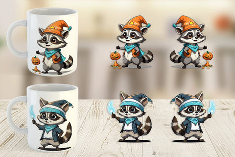 Mug Wrap Halloween Raccoon Sublimation artnoy 