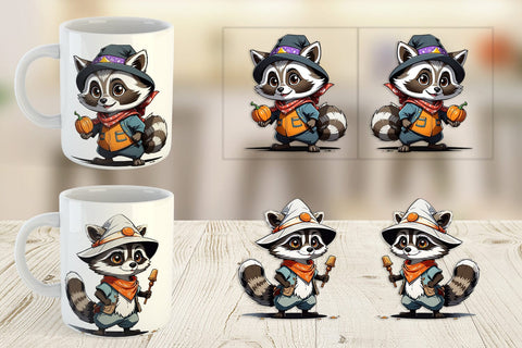 Mug Wrap Halloween Raccoon Sublimation artnoy 