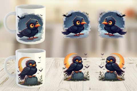 Mug Wrap Halloween Raven Shadow Sublimation artnoy 