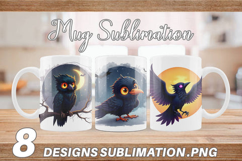 Mug Wrap Halloween Raven Shadow Sublimation artnoy 