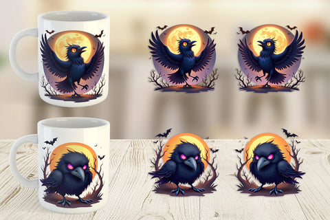 Mug Wrap Halloween Raven Shadow Sublimation artnoy 