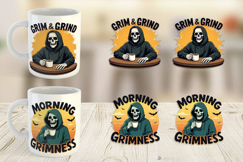 Mug Wrap Halloween Reaper Coffee Sublimation artnoy 