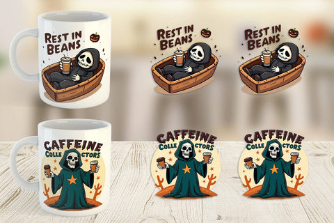 Mug Wrap Halloween Reaper Coffee Sublimation artnoy 