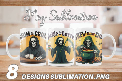 Mug Wrap Halloween Reaper Coffee Sublimation artnoy 