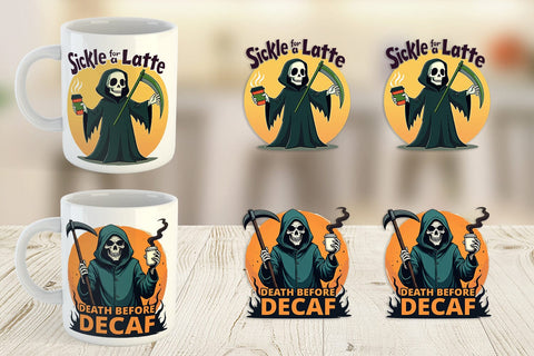 Mug Wrap Halloween Reaper Coffee Sublimation artnoy 