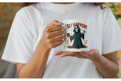 Mug Wrap Halloween Reaper Coffee Sublimation artnoy 