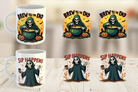 Mug Wrap Halloween Reaper Coffee Sublimation artnoy 