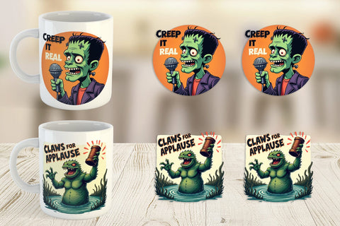 Mug Wrap Halloween Retro Monster Sublimation artnoy 