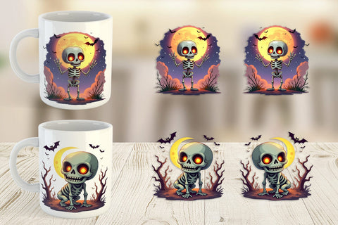 Mug Wrap Halloween Skeleton Dance Sublimation artnoy 