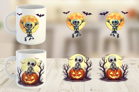 Mug Wrap Halloween Skeleton Dance Sublimation artnoy 