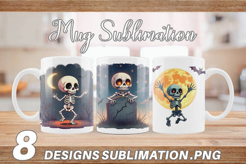 Mug Wrap Halloween Skeleton Dance Sublimation artnoy 