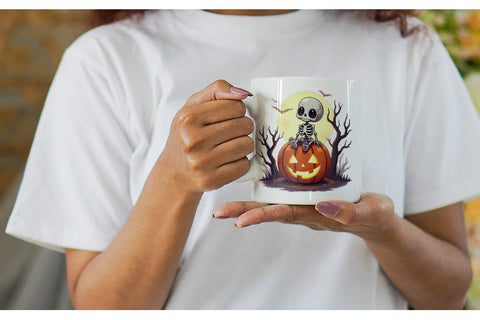 Mug Wrap Halloween Skeleton Dance Sublimation artnoy 