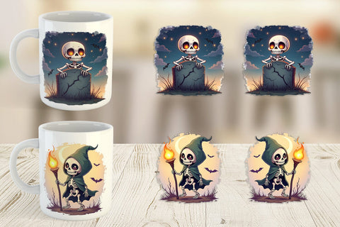 Mug Wrap Halloween Skeleton Dance Sublimation artnoy 