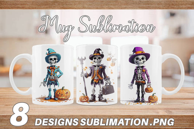 Mug Wrap Halloween Skeleton Sublimation artnoy 