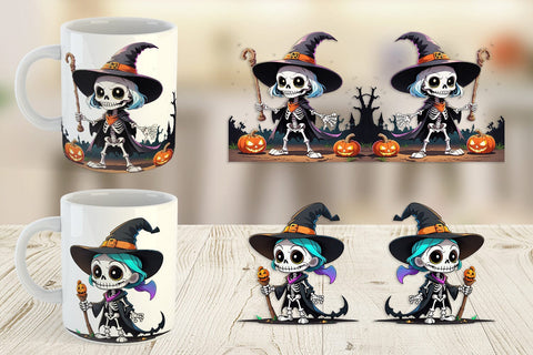 Mug Wrap Halloween Skeleton Sublimation artnoy 