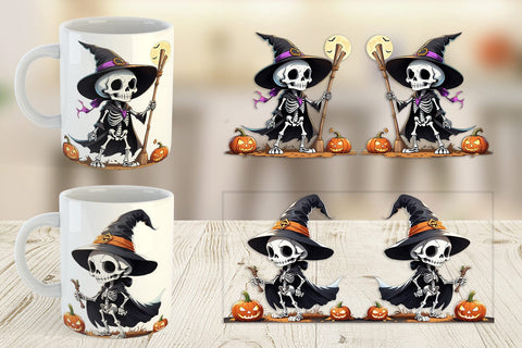 Mug Wrap Halloween Skeleton Sublimation artnoy 