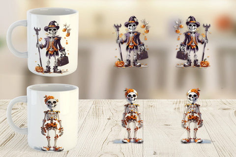 Mug Wrap Halloween Skeleton Sublimation artnoy 