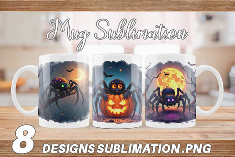 Mug Wrap Halloween Spider Web Sublimation artnoy 