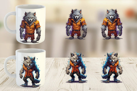 Mug Wrap Halloween Werewolf Sublimation artnoy 